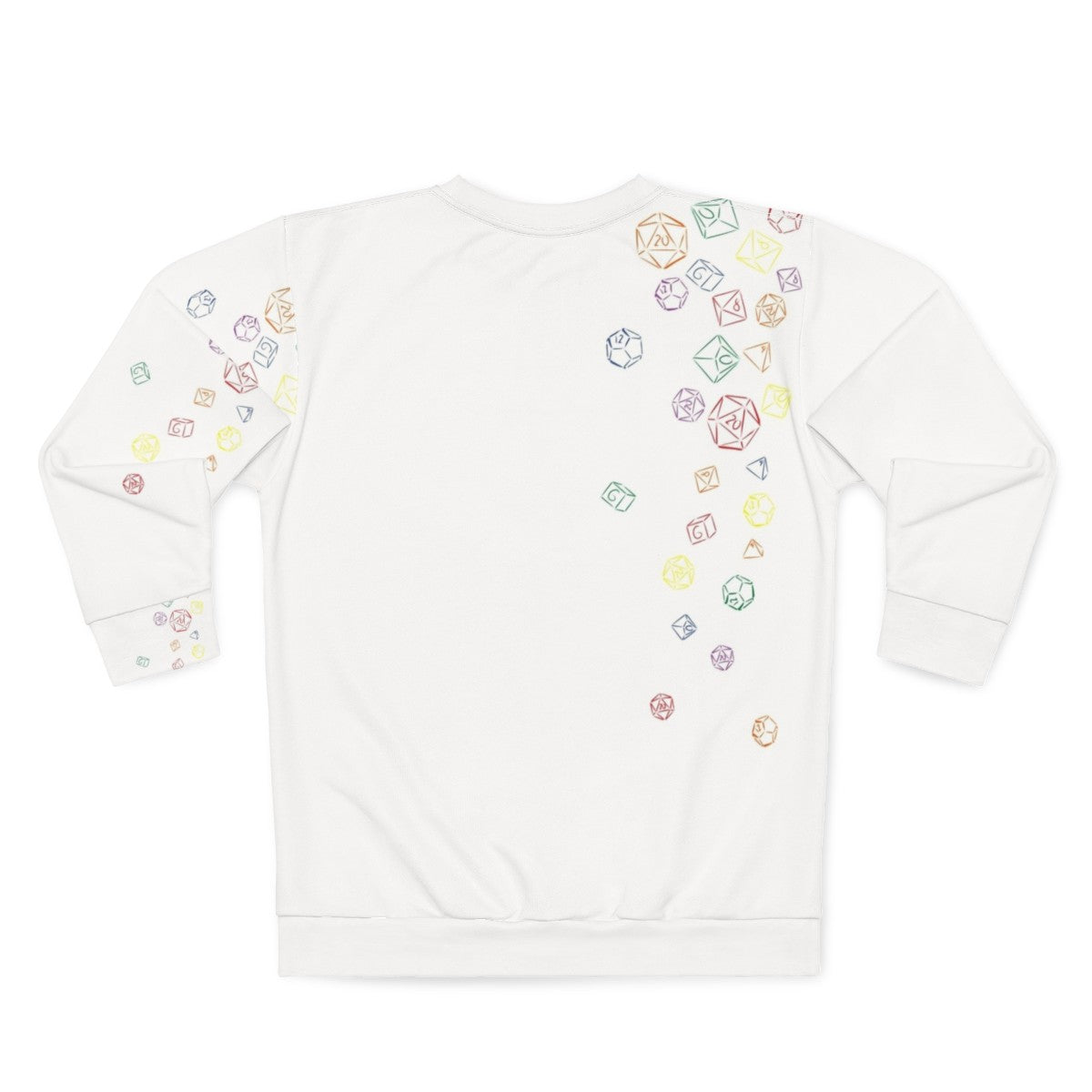 Colorful sweatshirt with a vibrant dice pattern design - Back