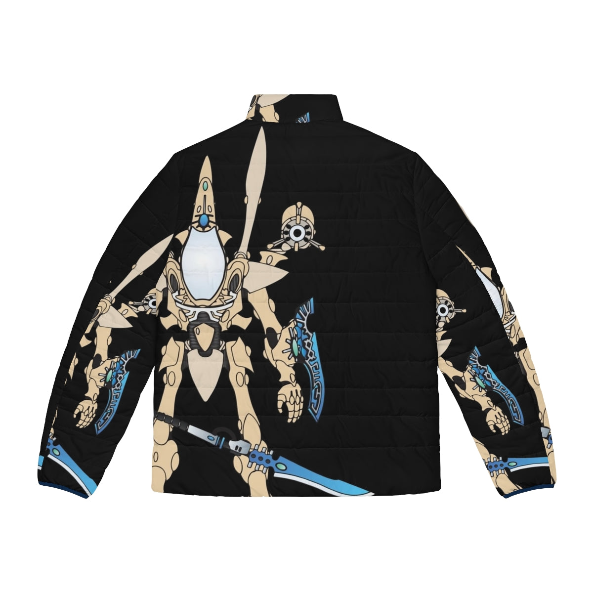 Eldar Wraithseer Puffer Jacket with Sticker Design - Back