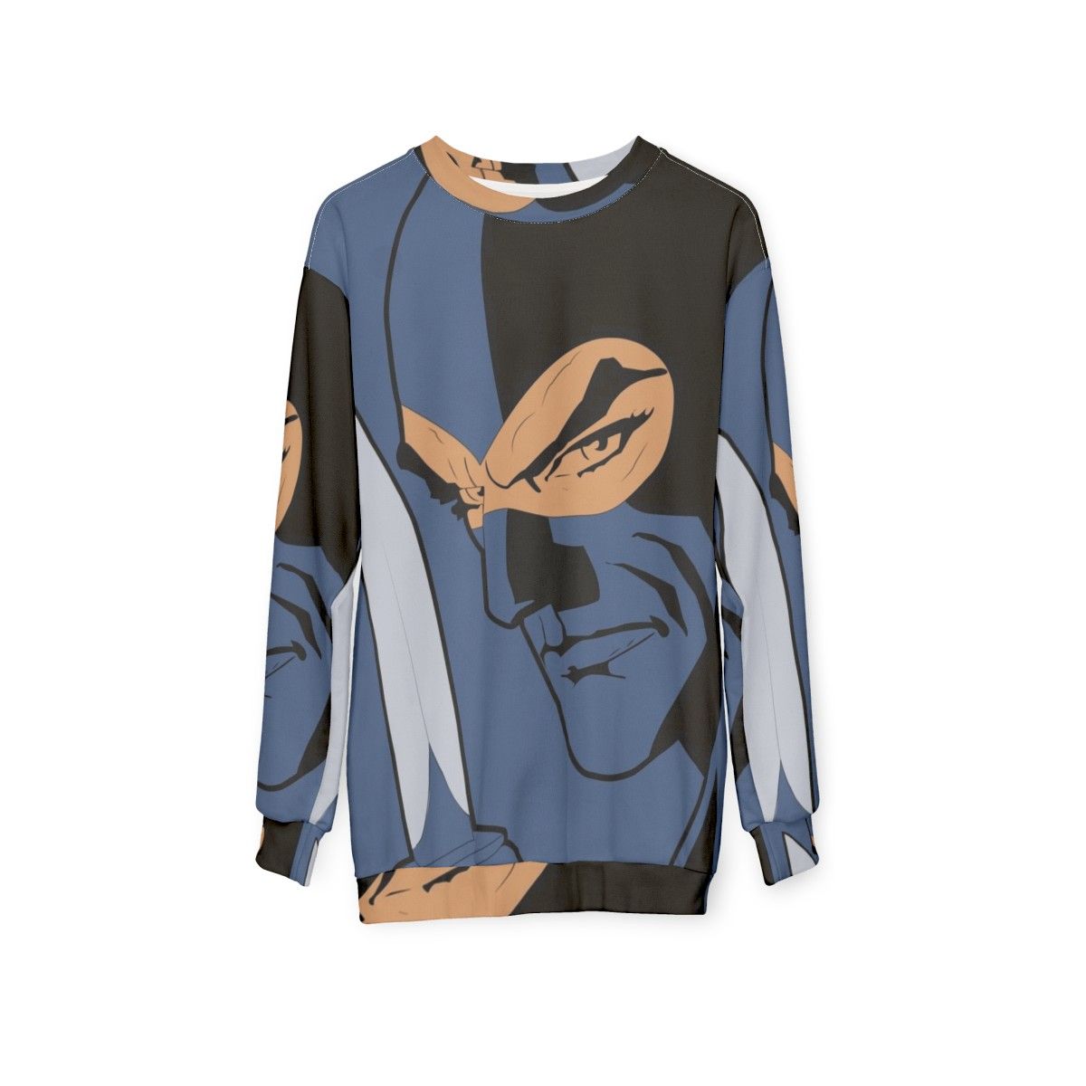 Diabolik Art Sweatshirt featuring the iconic Italian comic book character - hanging