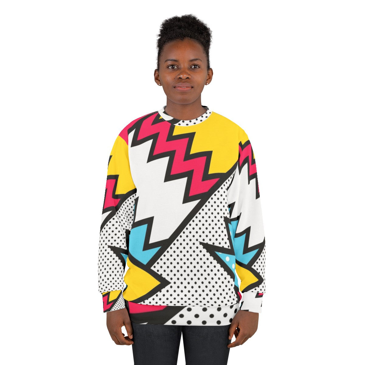 80s memphis pattern graphic sweatshirt - women