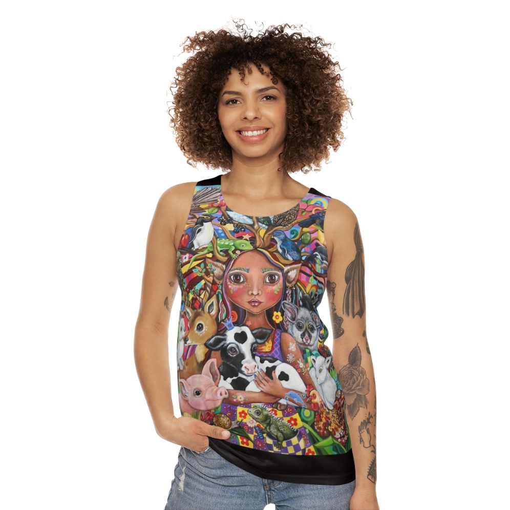 Ethical animal rights vegan vegetarian tank top - women