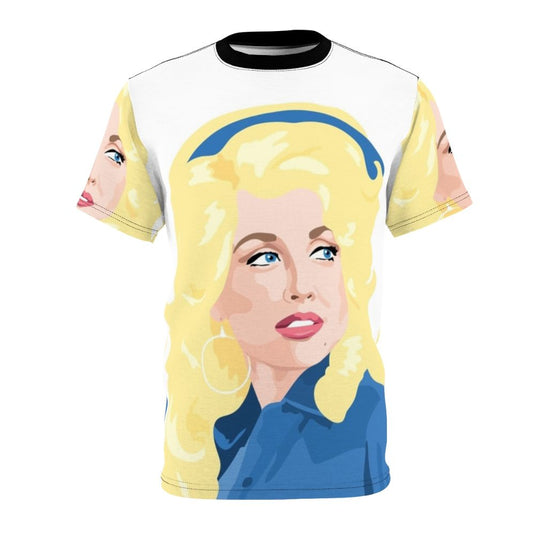 Vintage-style graphic t-shirt featuring a young Dolly Parton in full color