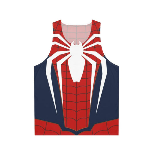 Unisex spider themed tank top with web design