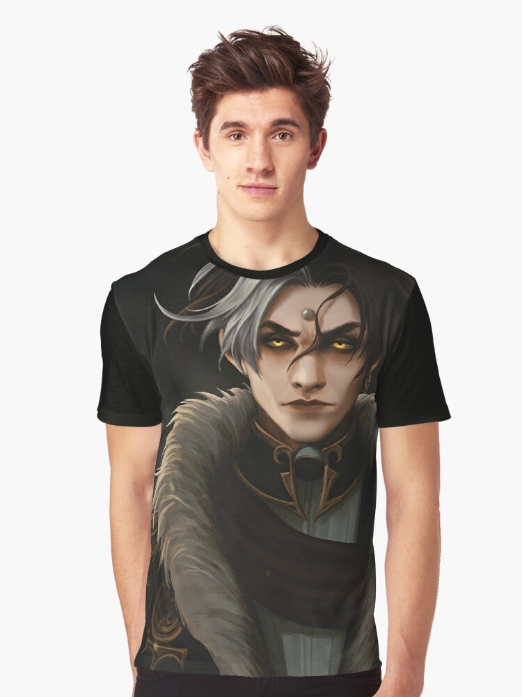 FFXIV Shadowbringers Emperor Graphic T-Shirt featuring Emet-Selch, the Ascian antagonist from the Final Fantasy XIV: Shadowbringers expansion - Men