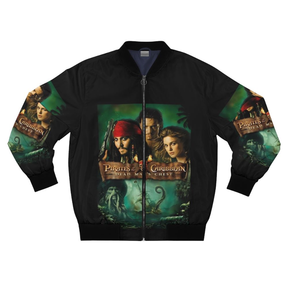 Pirates of the Caribbean Dead Man's Chest Bomber Jacket with Captain Jack Sparrow and Black Pearl