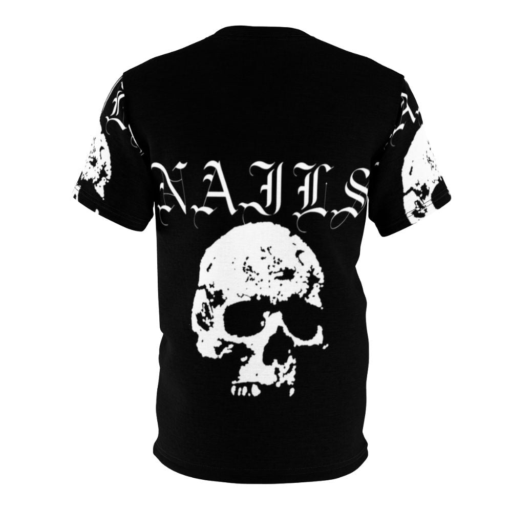 Hardcore punk band graphic t-shirt with skull design - Back