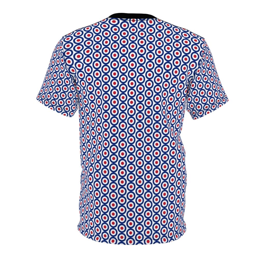 Mod-inspired t-shirt with a target design, perfect for scooter enthusiasts and retro fashion fans. - Back