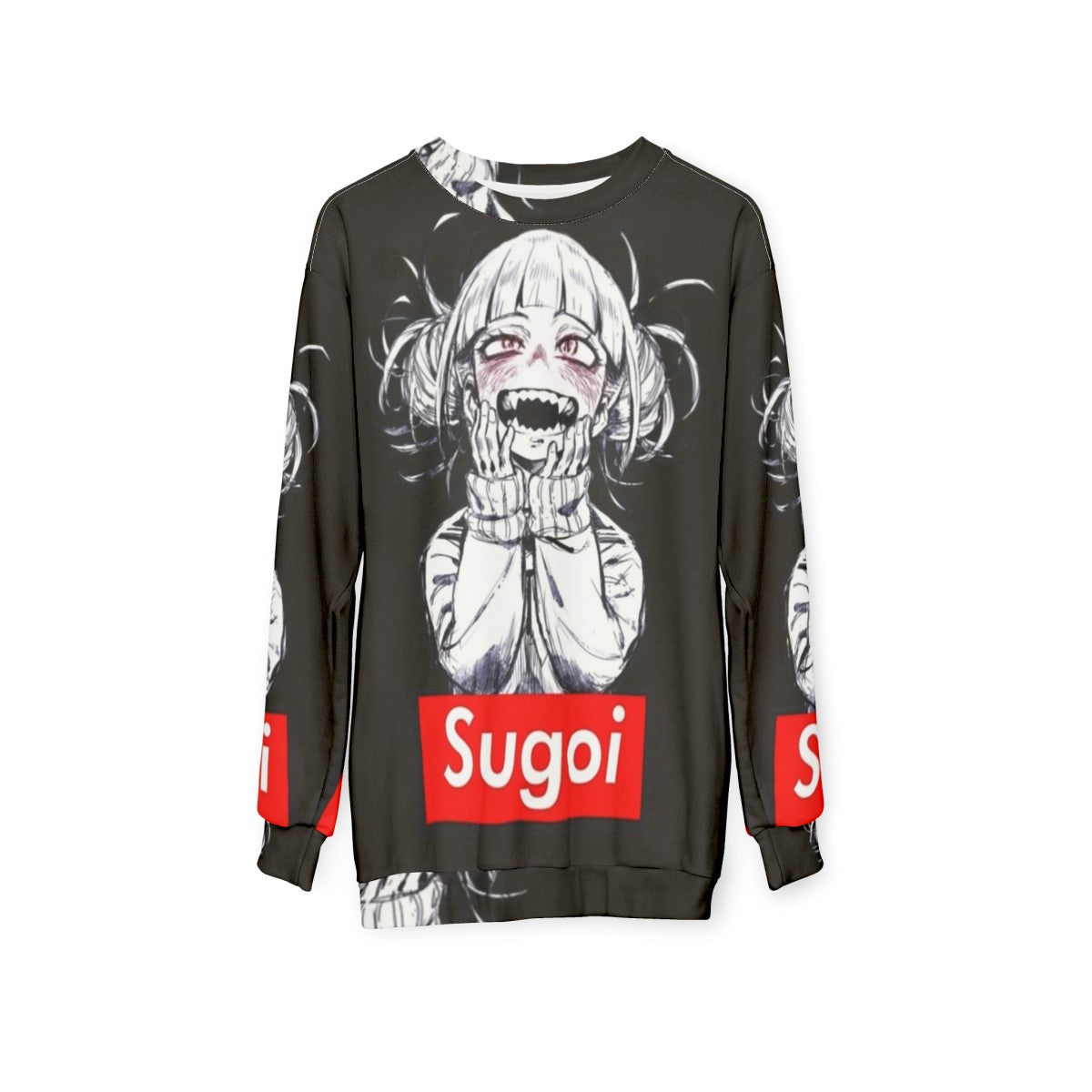 Anime Sugoi Sweatshirt with Hentai Meme Graphic - hanging