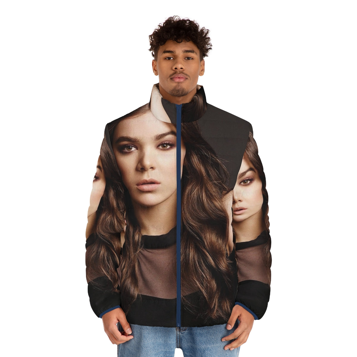 Hailee Steinfeld wearing a stylish puffer jacket - men front