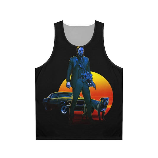 Unisex tank top with John Wick and Baba Yaga inspired design