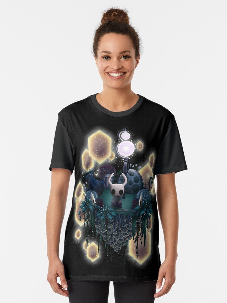 Hollow Knight video game inspired graphic t-shirt design with Metroidvania elements - Women