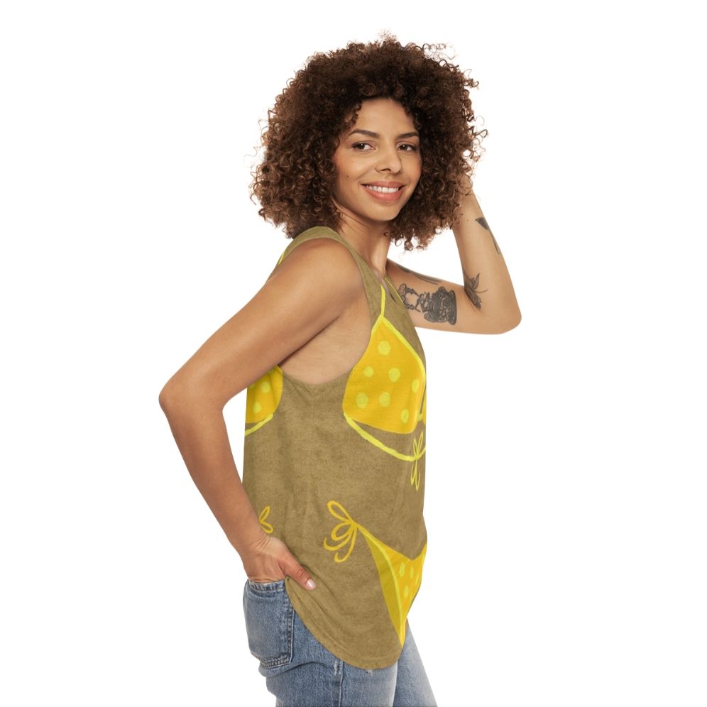 Yellow polka dot tank top - women side