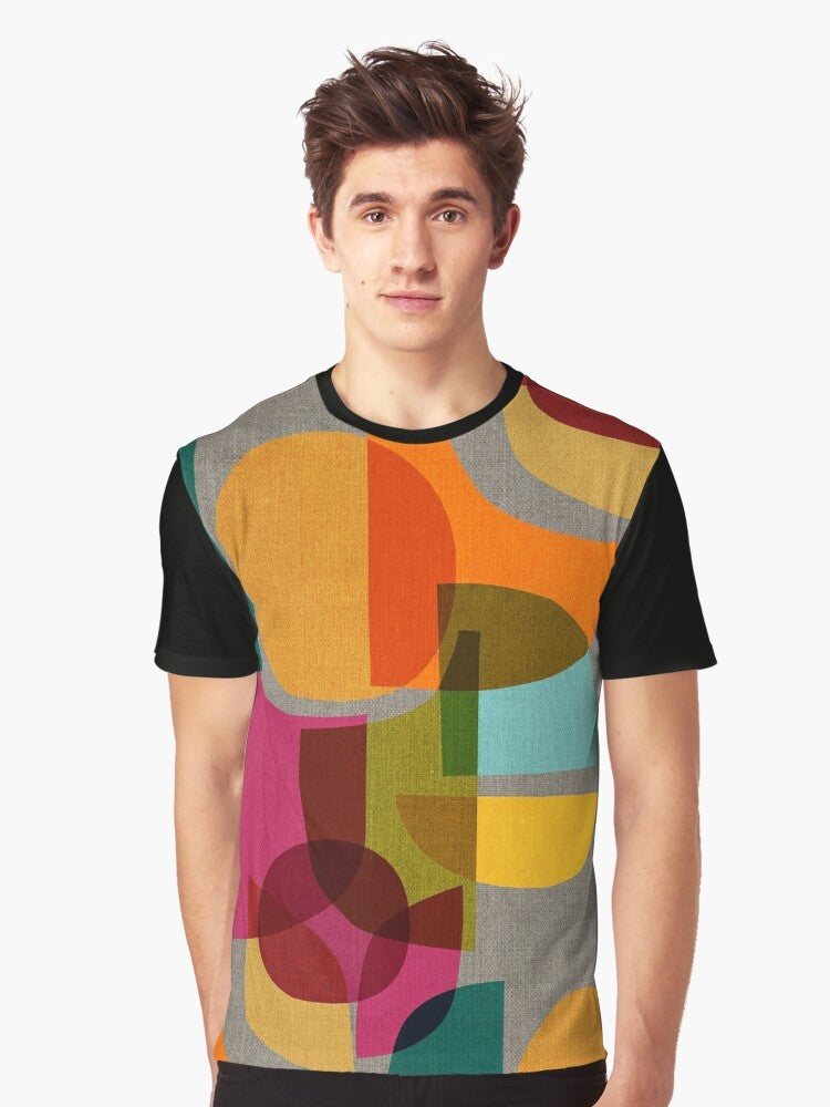 Mid century inspired kaleidoscope graphic on a t-shirt - Men