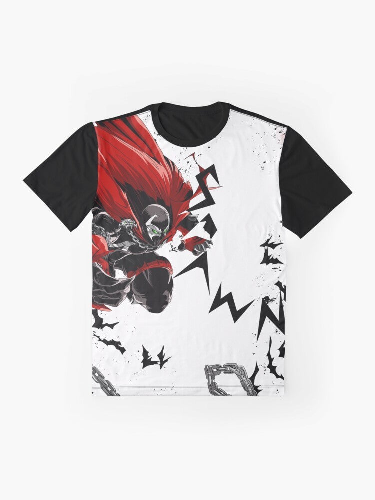 Spawn Graphic T-Shirt with White Background - Flat lay