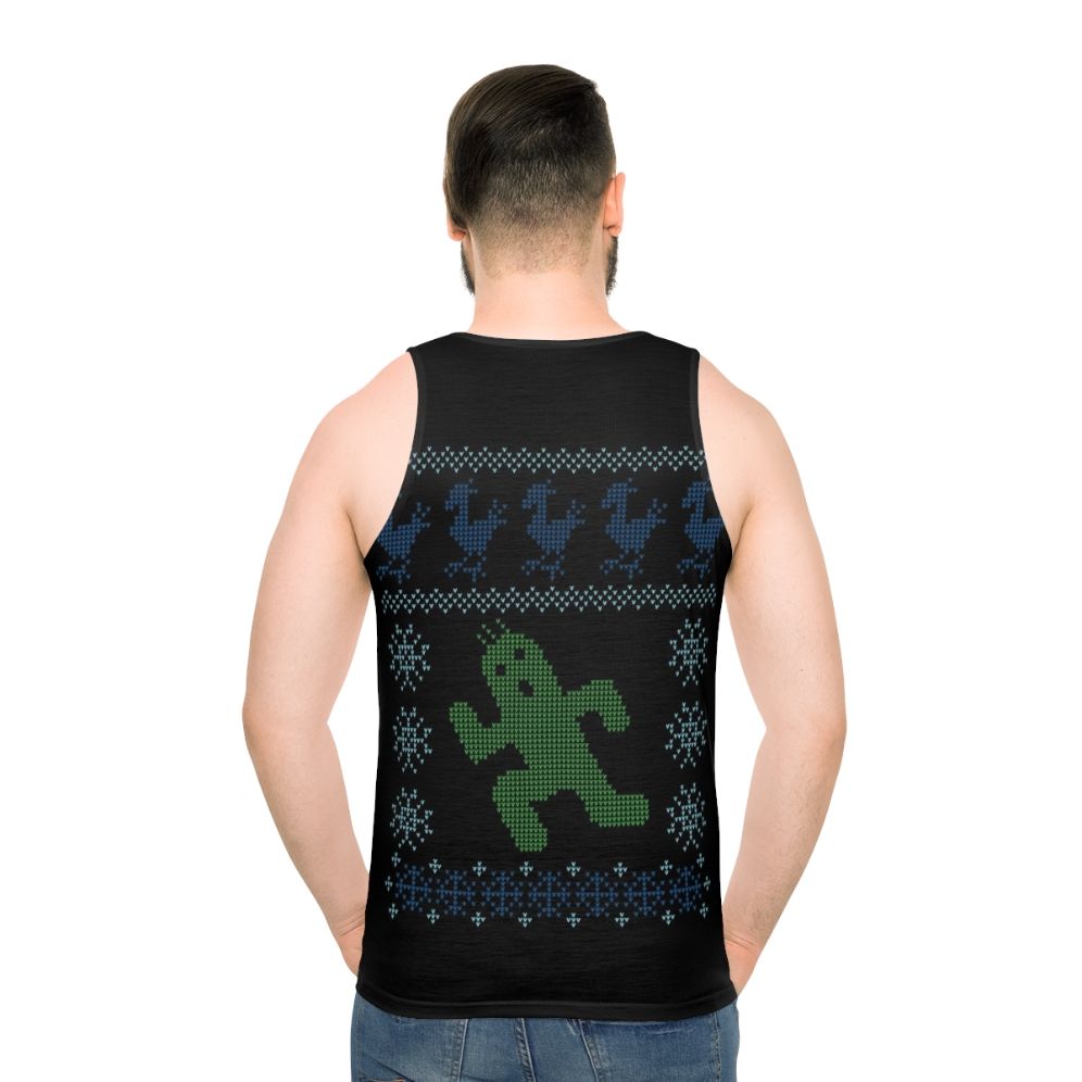 Christmas Cactus Unisex Tank Top - men back