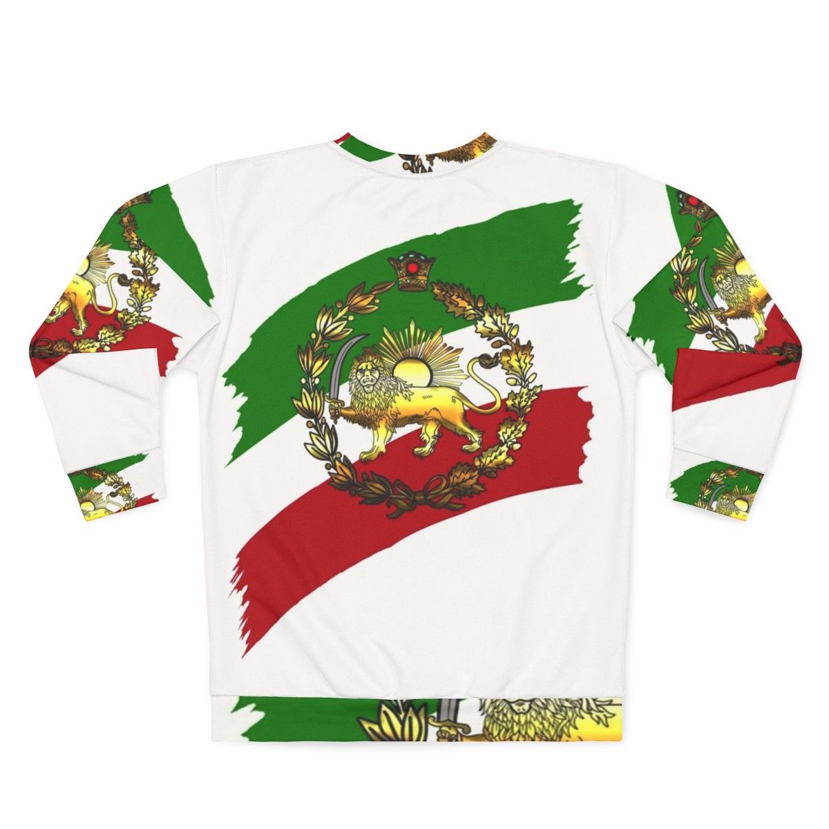 Iran Pahlavi Flag Sweatshirt with Lion and Crown - Back