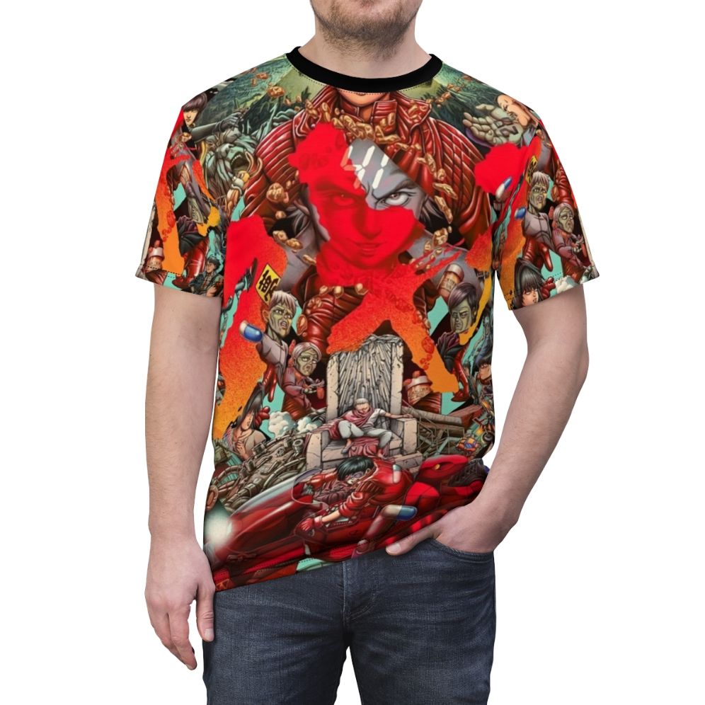 Vintage-inspired Akira anime t-shirt featuring the iconic Neo Tokyo design - men front