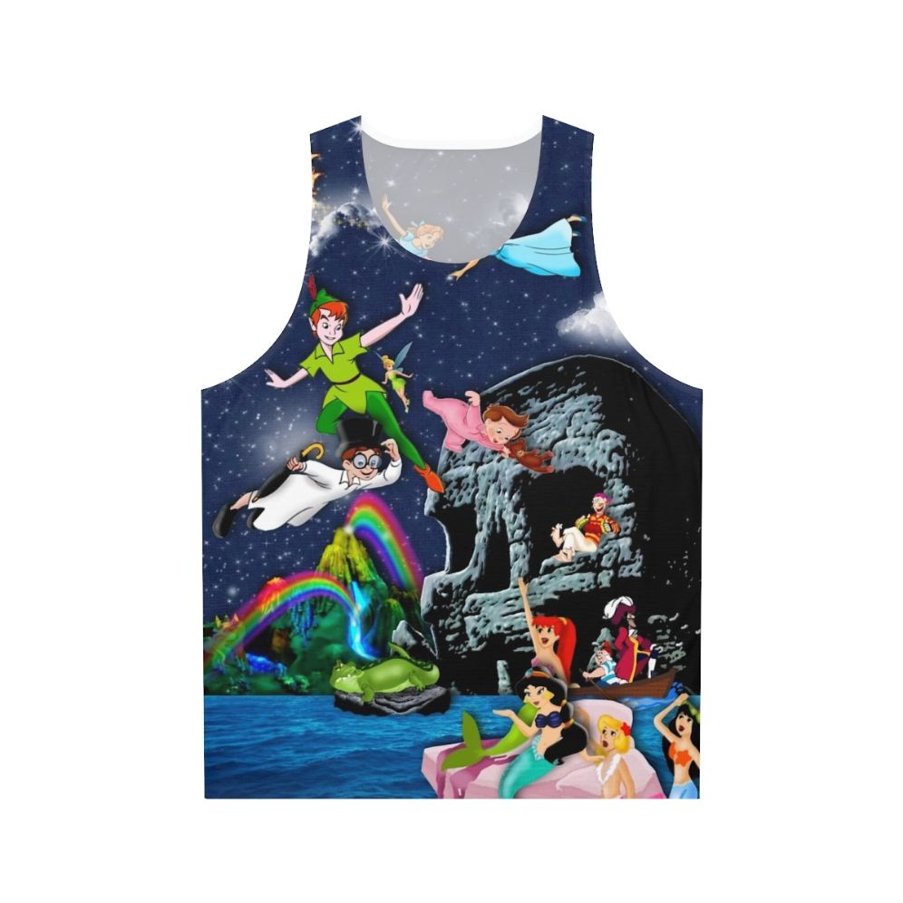 Peter Pan Unisex Tank Top with Neverland and Skull Graphic