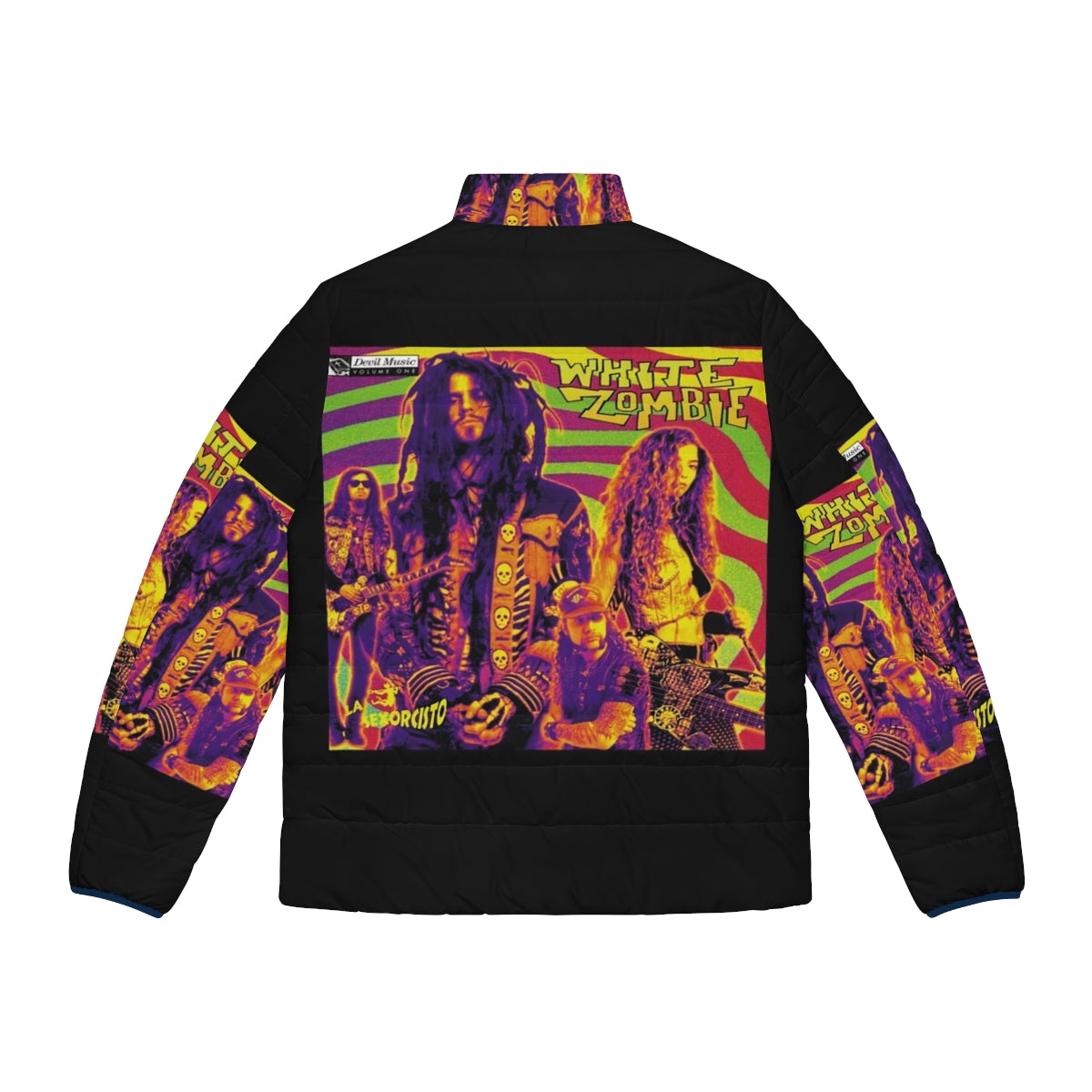 White Z Puffer Jacket Tribute to Rob Zombie's Horror Films - Back