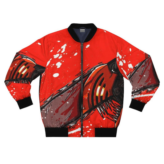 Red Vigilante Bomber Jacket with Anime Inspired Design