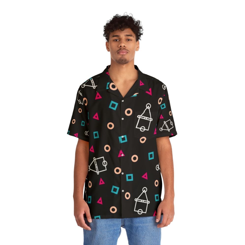 Squid Game Hawaiian Shirt with Tropical Print - People Front