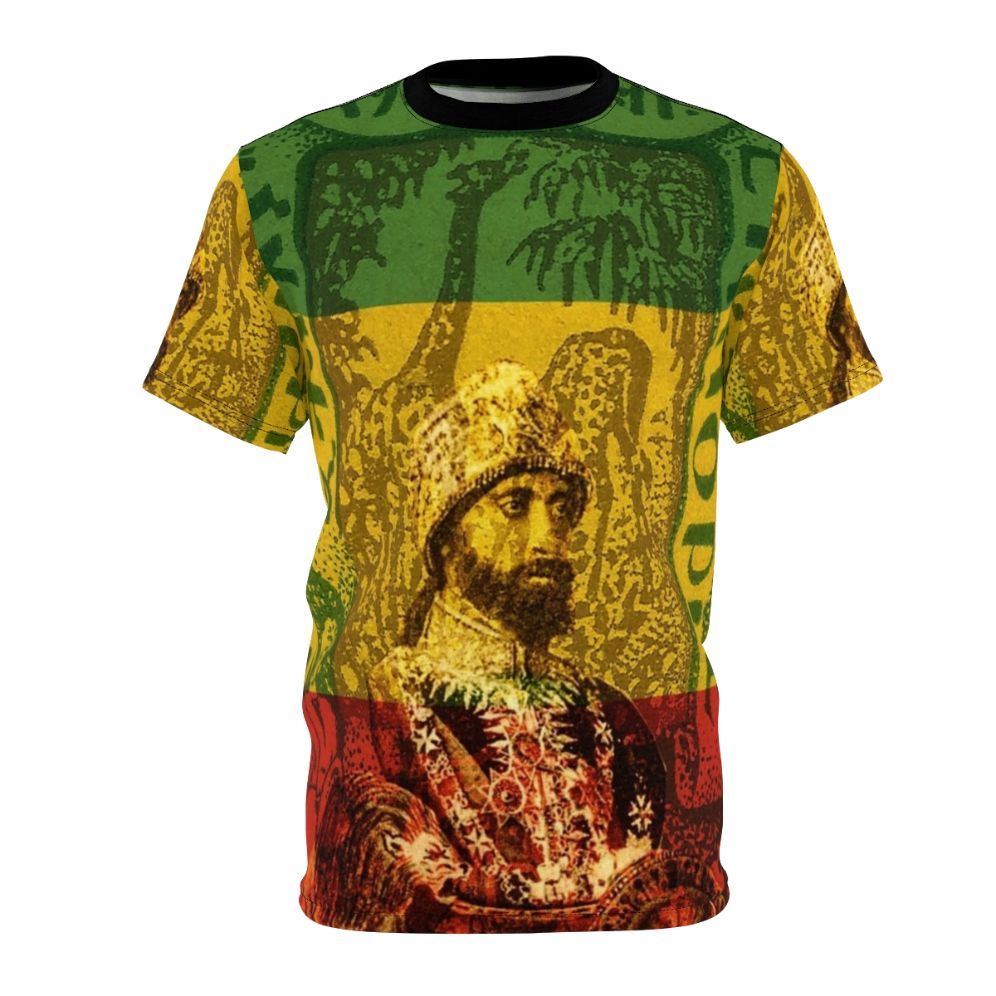 Rastafarian t-shirt design featuring Haile Selassie, the former emperor of Ethiopia