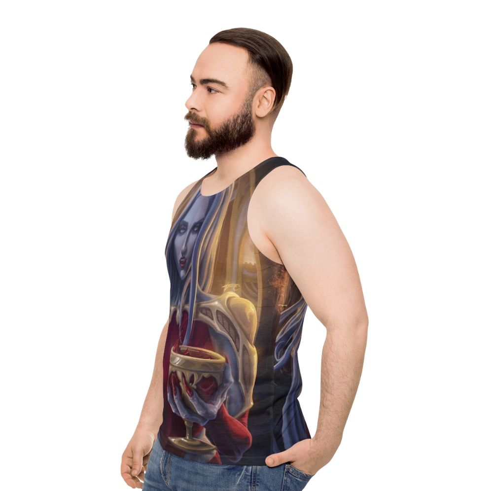 Carmilla Castlevania Dark Fantasy Unisex Tank Top - men side