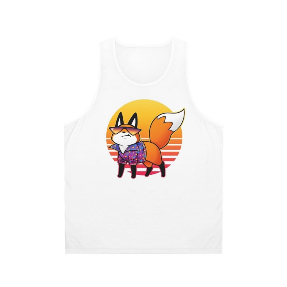 Vaporwave Cute Fox Unisex Tank Top