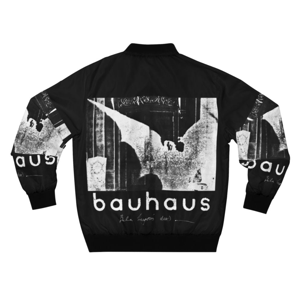 Retro Bauhaus inspired 80s horror bomber jacket with black and white artwork - Back