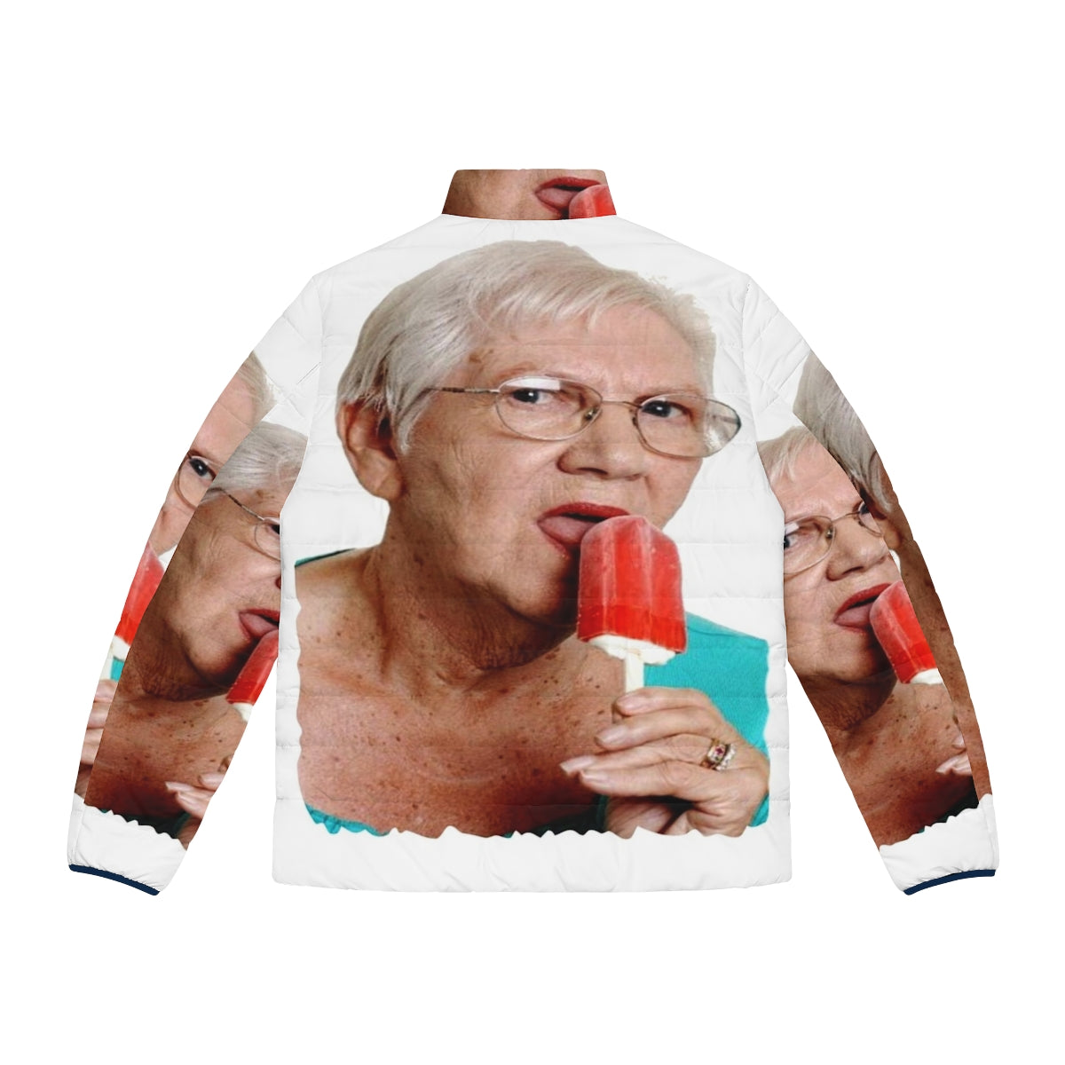 Grandma's Inhaler Puffer Jacket in Warm Winter Design - Back