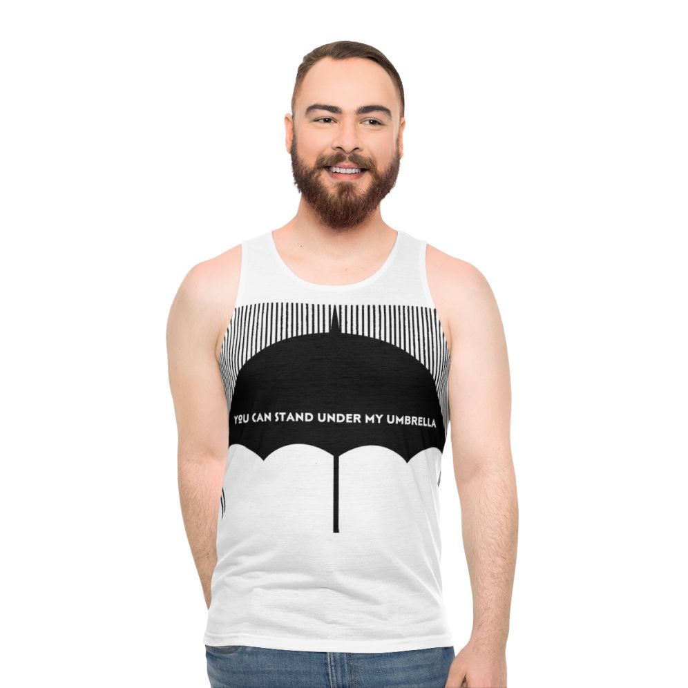 Unisex aesthetic black and white tank top - men