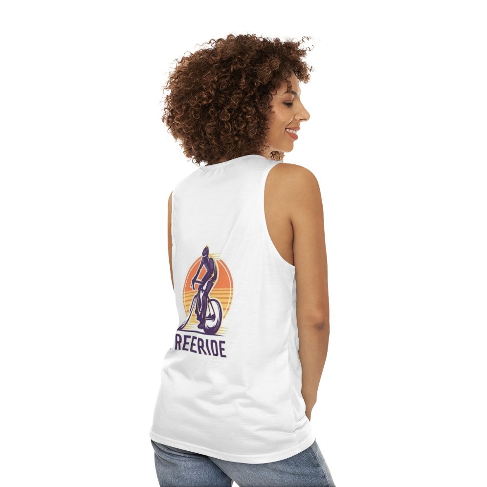 Cycling hobbies unisex sports tank top - women back