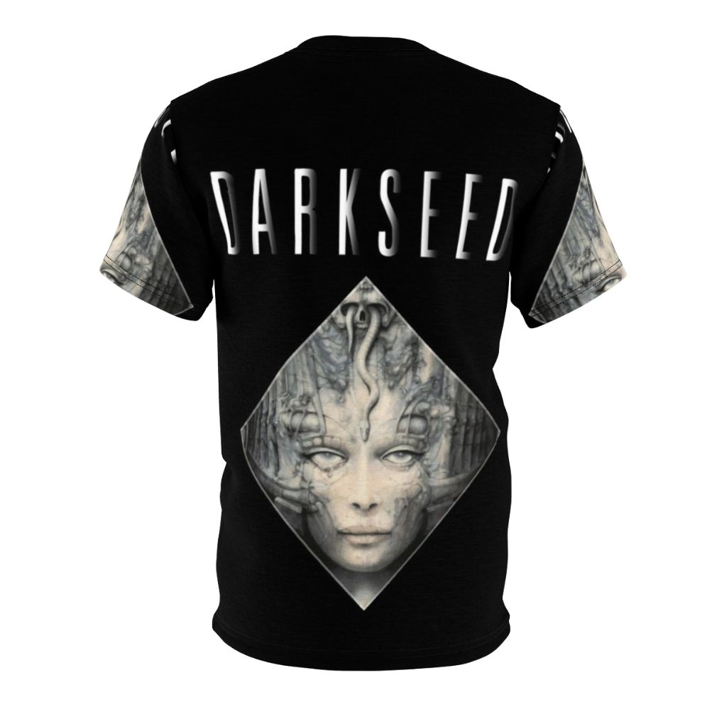 Biomechanical dark seed inspired retro gaming t-shirt - Back