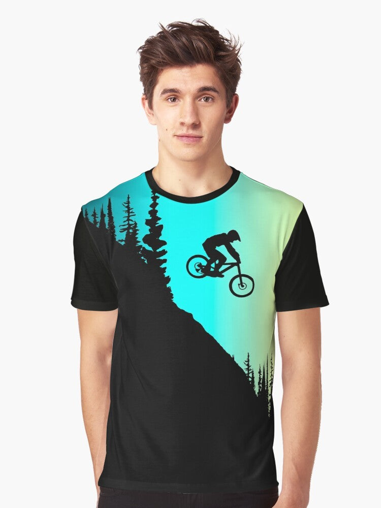 Mountain bike graphic t-shirt with vibrant colors - Men