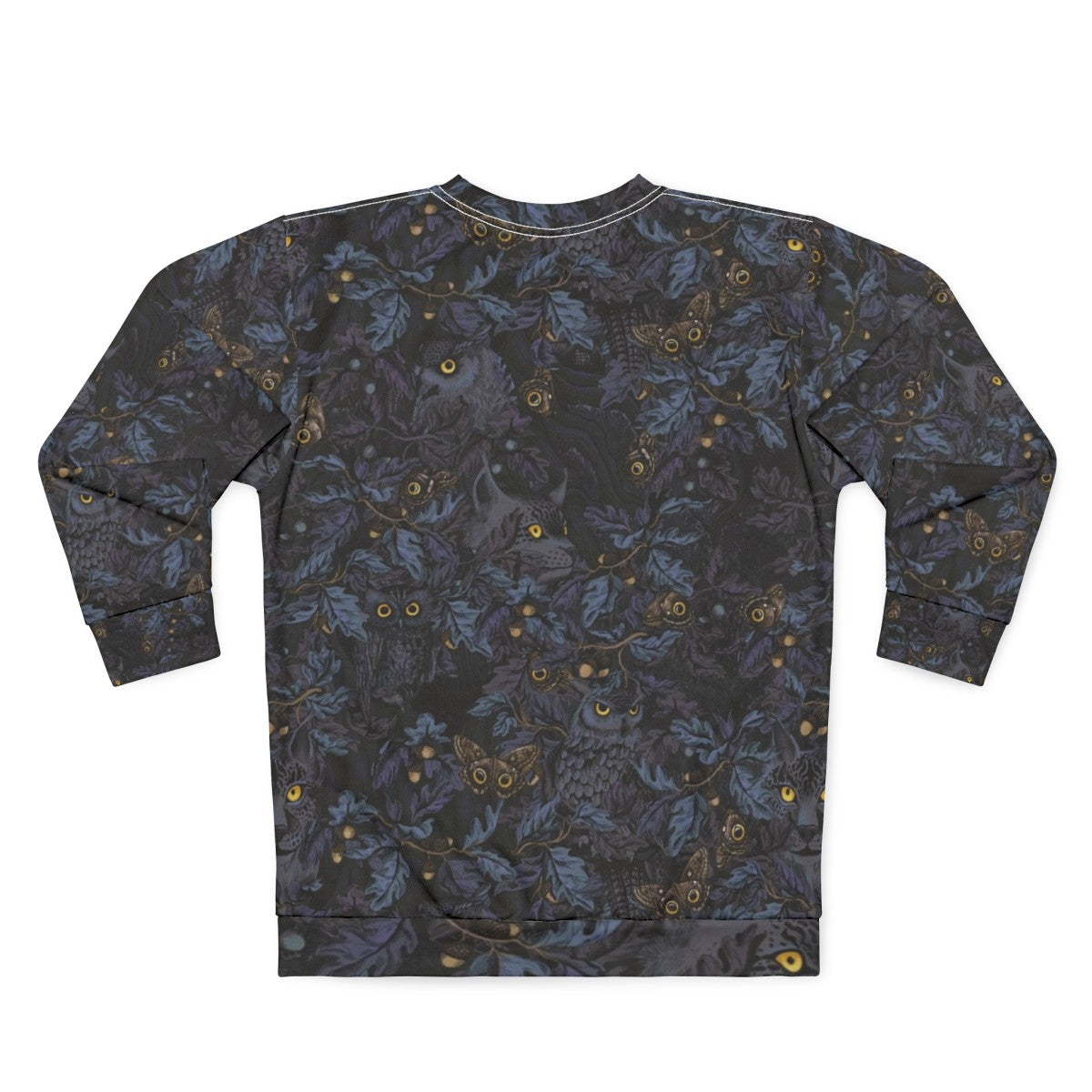 Moonlight blue sweatshirt with autumn leaves and camouflage pattern - Back