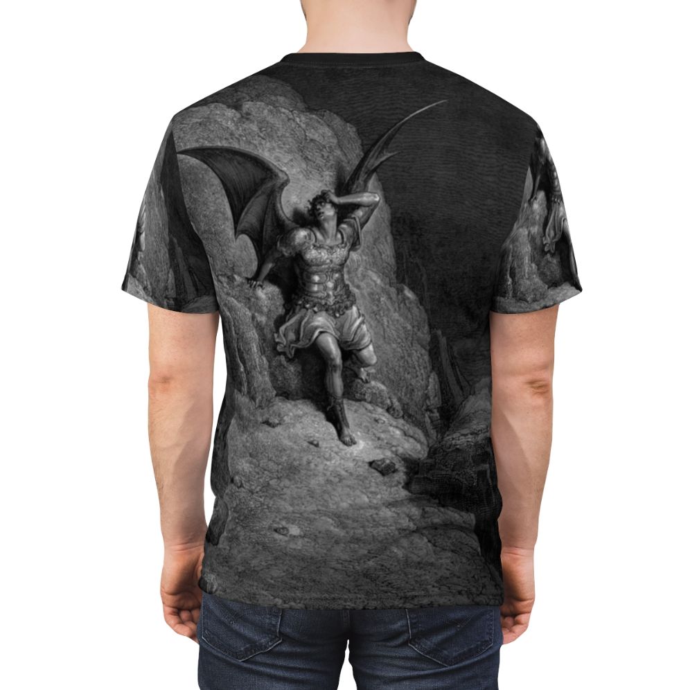 Gustave Dore's The Fall of Satan 1866 Inspired T-Shirt - men back