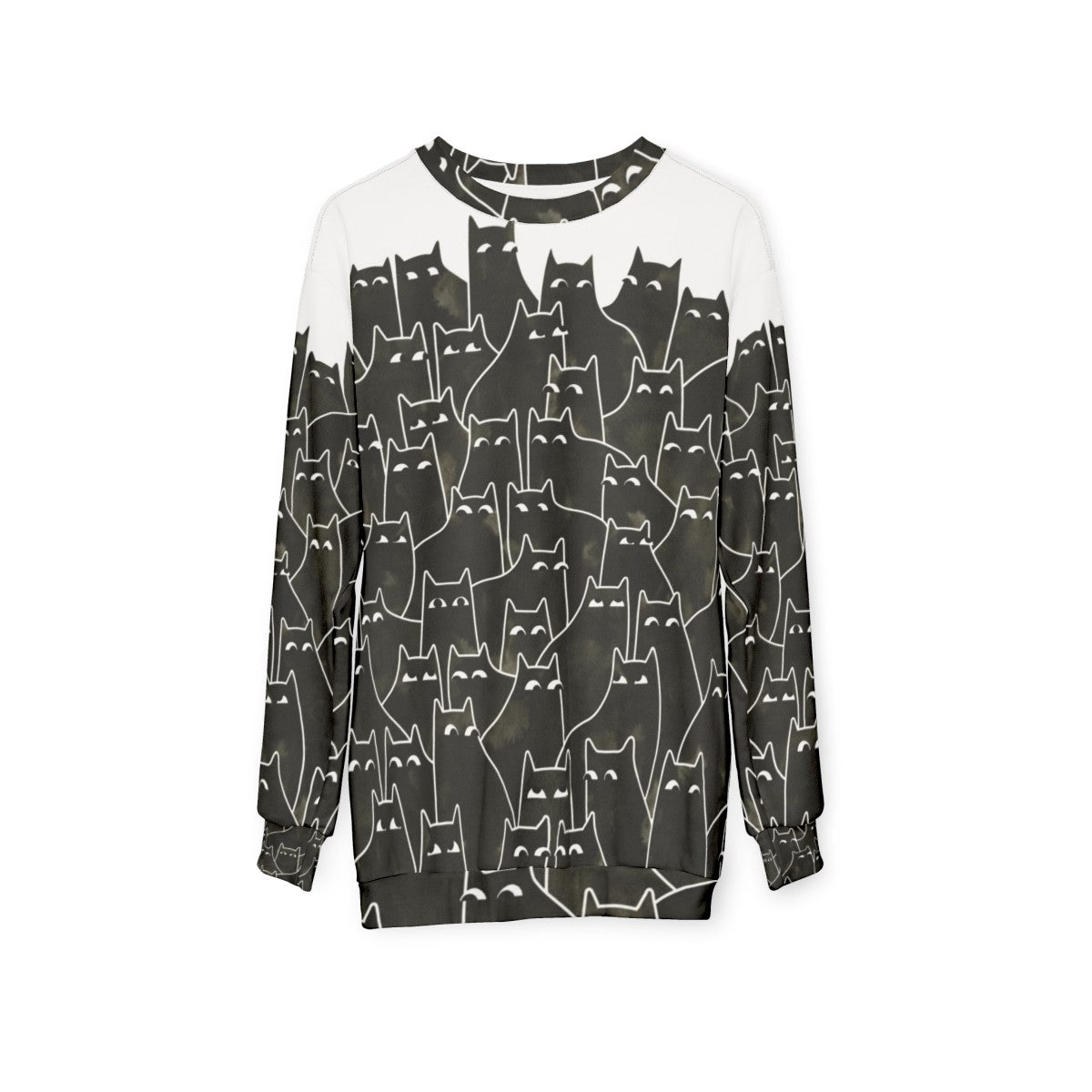 Suspicious Cats Graphic Sweatshirt - hanging