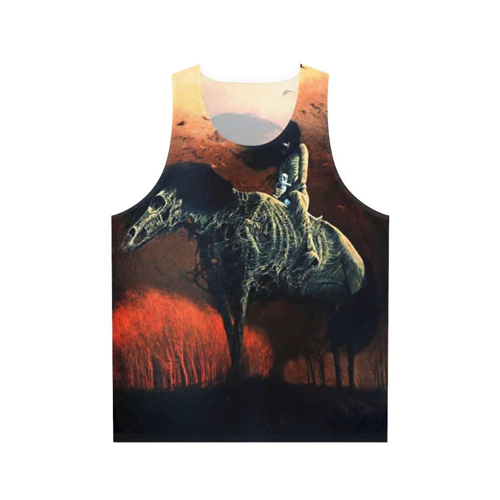 Surreal Horse Rider Unisex Tank Top Artwork by Zdzisław Beksiński