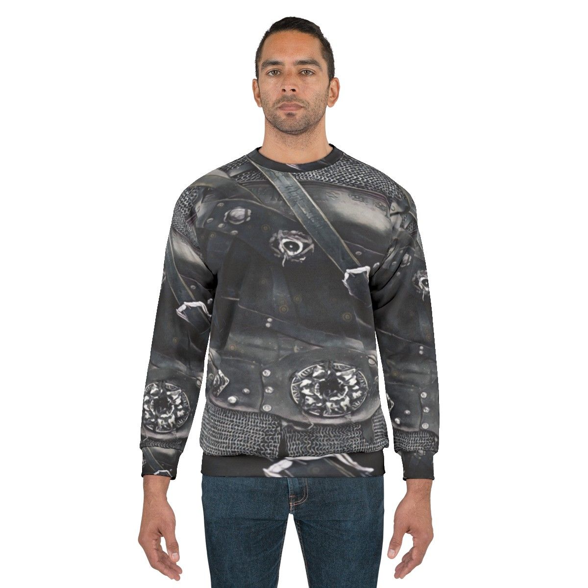 Armour gear sweatshirt with faux leather accents - men