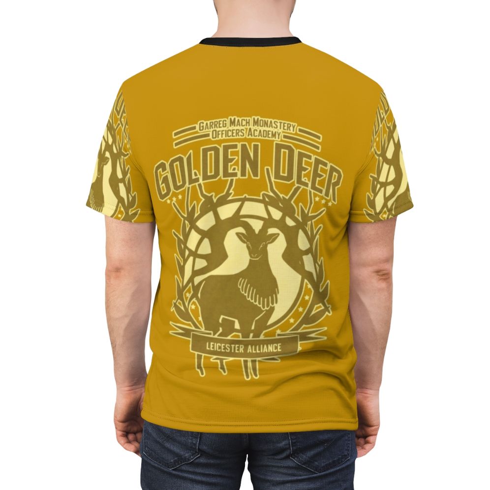 Custom Golden Deer-themed t-shirt featuring fire emblem three houses design - men back