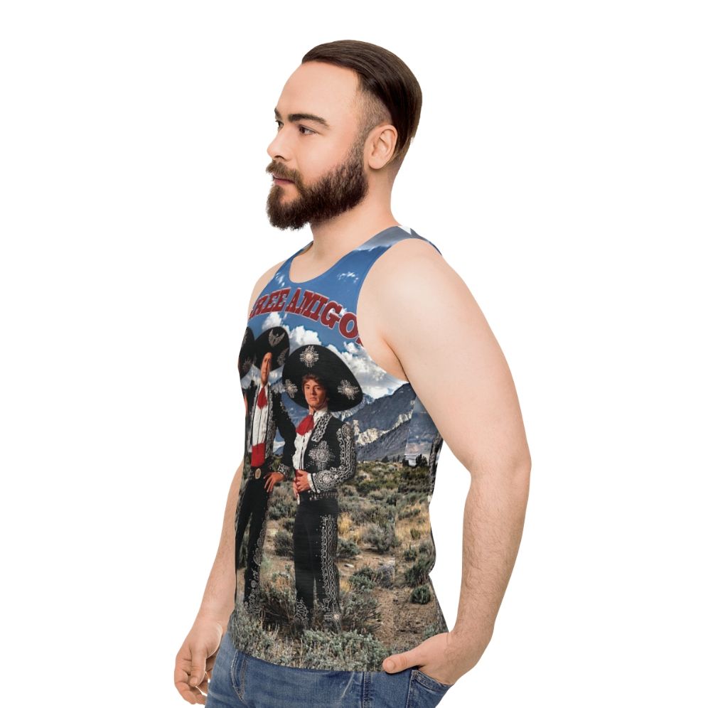 Three Amigos Unisex Tank Top - men side