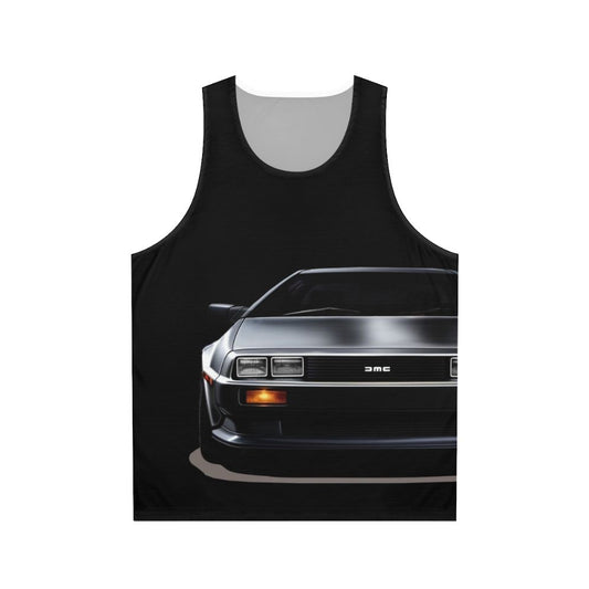 Delorean unisex tank top with futuristic car design