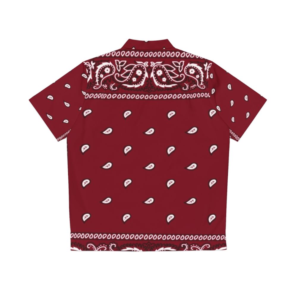 Bandana Burgundy Hawaiian Floral Shirt - Back