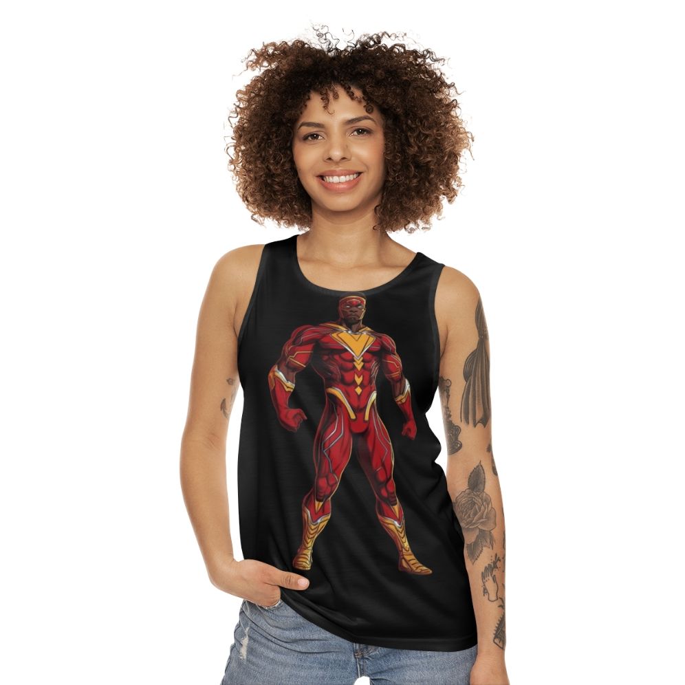 Superhero black unisex tank top - women