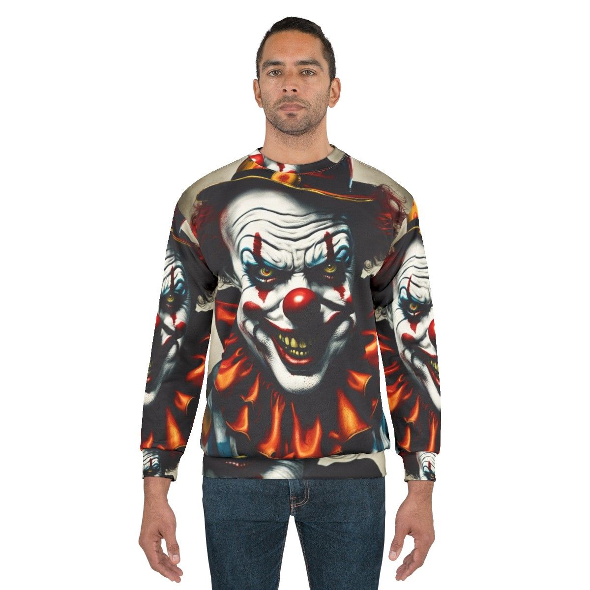 Creepy Clown Sweatshirt for Halloween - men