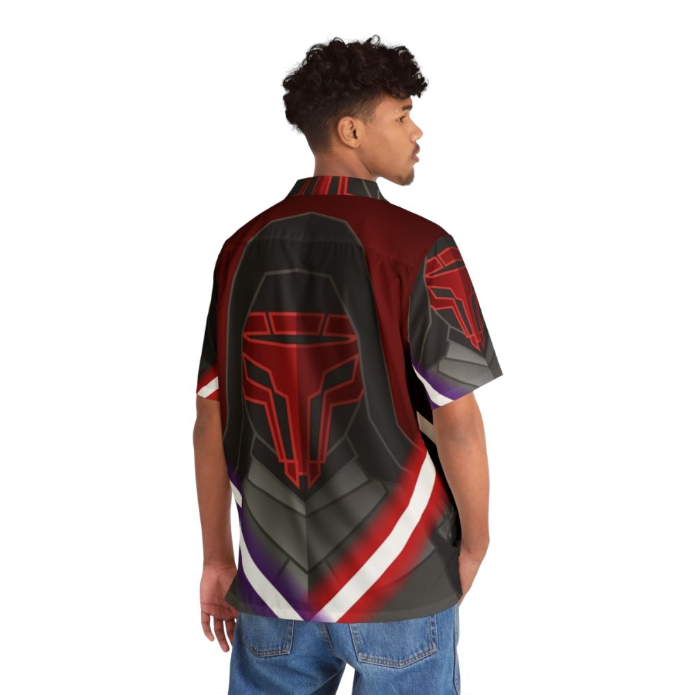 Dark Warrior Hawaiian Shirt featuring Star Wars Sith Lord design - People Back