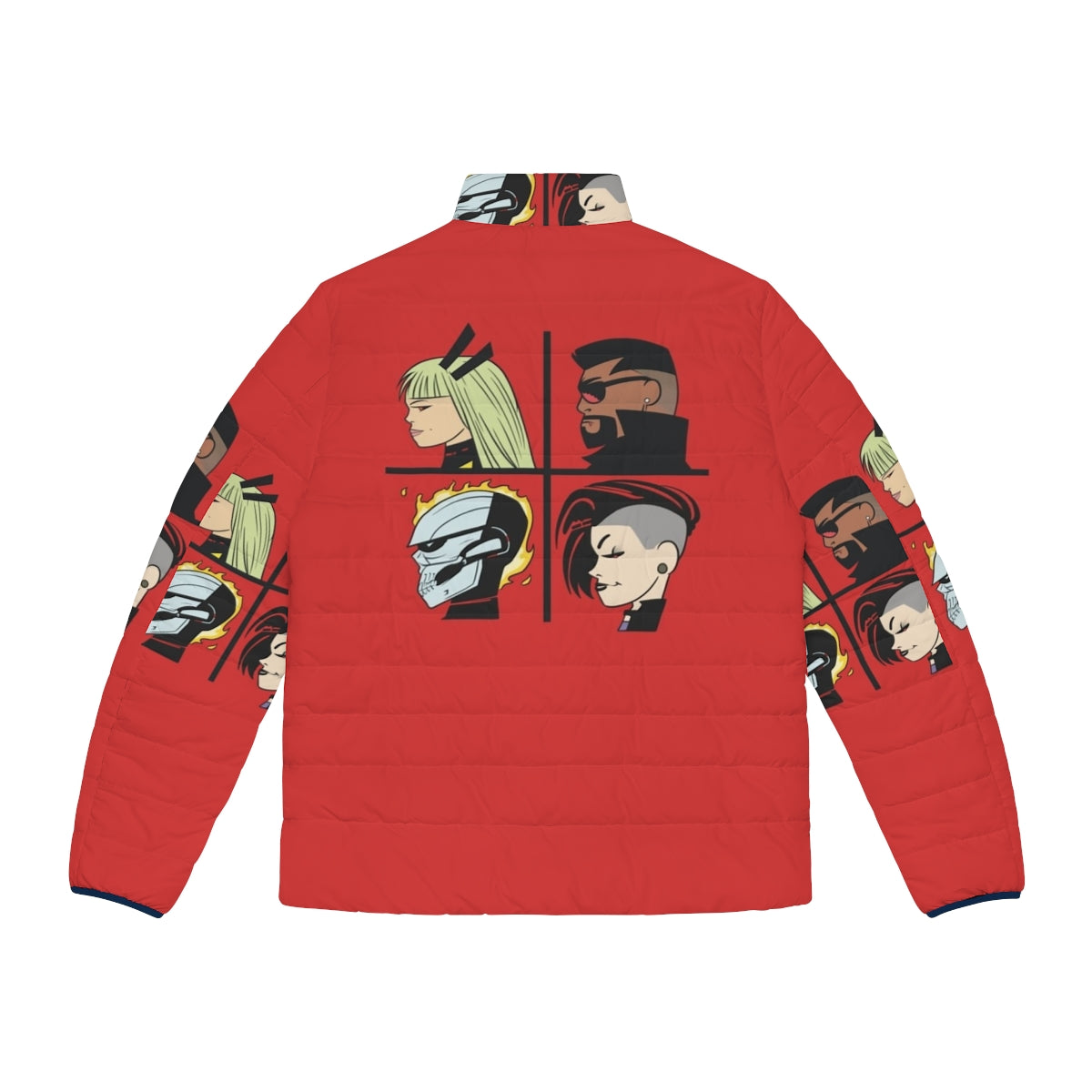 Midnight Suns Avengers Gorillaz Video Game Puffer Jacket - Back