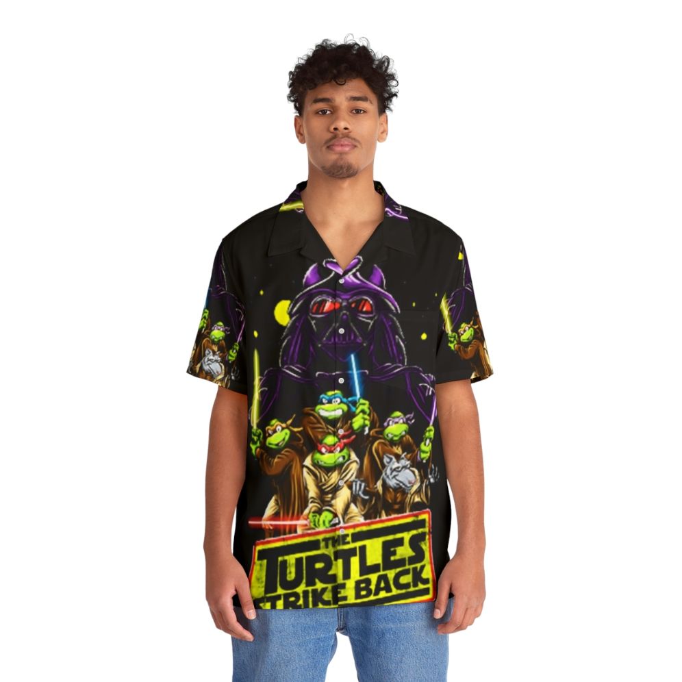 Ninja Turtles Hawaiian Shirt featuring cartoon characters - People Front