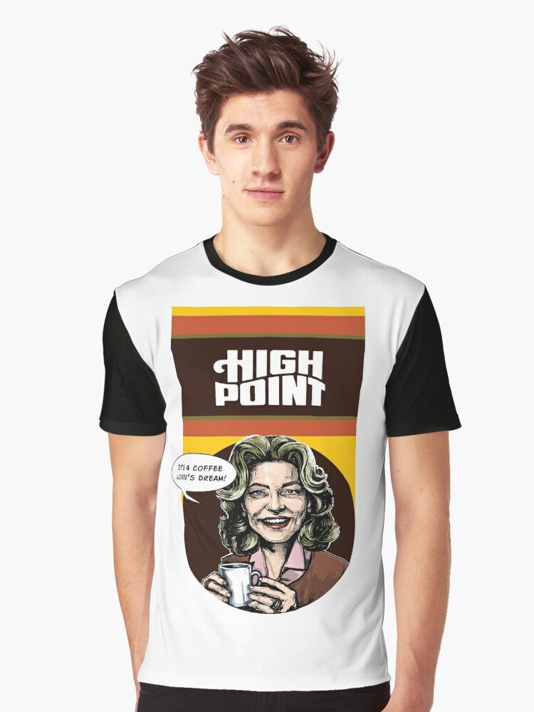 High Point Lauren Bacall graphic t-shirt design featuring a retro-inspired image of the iconic actress - Men