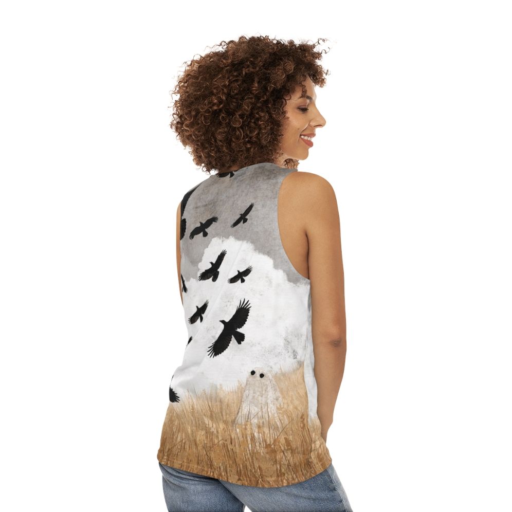 Vintage Crows Unisex Tank Top - women back